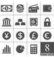 Financal icons set - Simplus series vector image