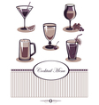 Drinks icons set purple menu vector image