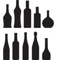 Silhouette of bottles vector image