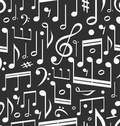 Seamless background of music notes vector image