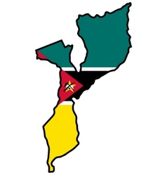 Map in colors of Mozambique vector image