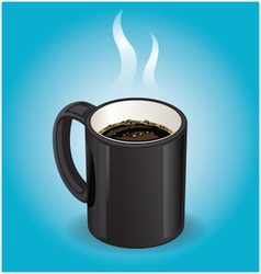 Black coffee cup on Blue background vector image