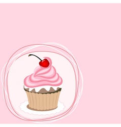 Cupcake card vector image