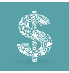 Business dollar vector image