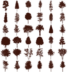 Trees silhouettes set Trees silhouettes set vector image
