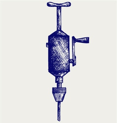 Hand drill vector image