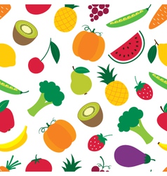 Fruit and vegetables seamless pattern vector image