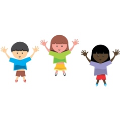 Kids jumping vector image
