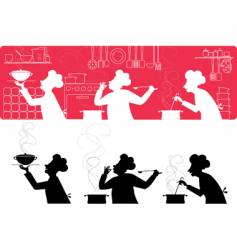Cooks in the kitchen vector image