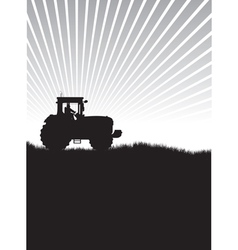 Tractor in a field vector image