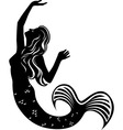 Mermaid black stencil vector image