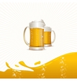 Beer mugs on white vector image