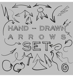 Hand-drawn arrows set vector image