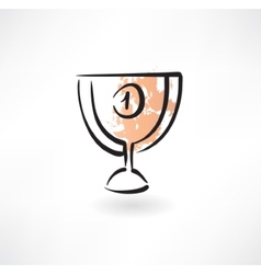 Goblet first place grunge icon vector image