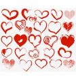 Grunge hearts vector image