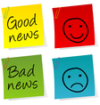 Good bad news notes vector image