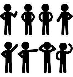 Stick figure icon set vector image