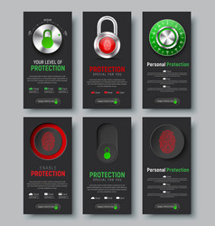 Set of black vertical web banners to protect Set of black vertical web banners to protect vector image