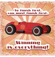 One retro sport car postcard One retro sport car postcard vector image