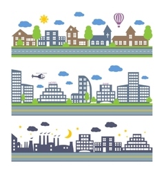 City Skylines icons set City Skylines icons set vector image