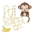 Maze Game for Preschool Children with Monkey and Maze Game for Preschool Children with Monkey and vector image