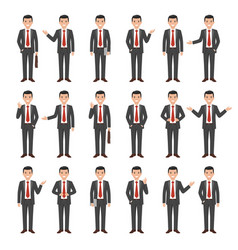 Collection of a young cartoon style businessman Collection of a young cartoon style businessman vector image