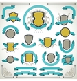 Vintage labels shields and ribbons retro style set vector image