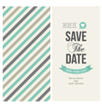 Wedding invitation card with backround stripes vector image