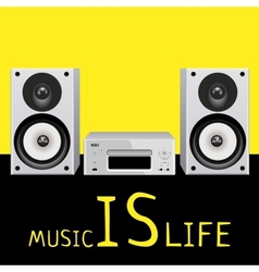 Audio system music center on white vector image