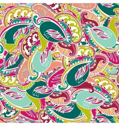 Colourful seamless Indian paisley pattern vector image