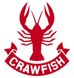 Crawfish label vector image
