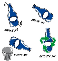 Set of bottle icons Set of bottle icons vector image