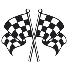 Two crossed checkered flags vector image