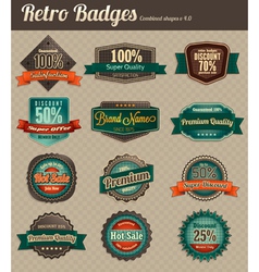 Retro badges combined vector image