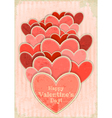 Retro Valentines Day Card with Hearts vector image