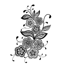 Beautiful black and white floral pattern design el vector image