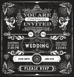 Vintage Wedding Invitation vector image