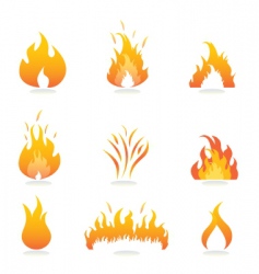 Flame icons vector image