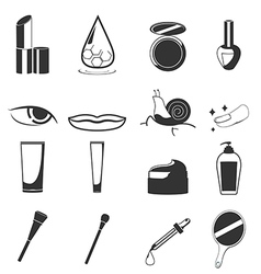 Cosmetic Beauty Black Icon Set Cosmetic Beauty Black Icon Set vector image
