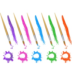 Brushes and strokes of paint vector image