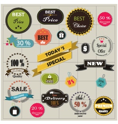 Big set of stickers and ribbons vector image