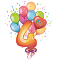 Happy Birthday four vector image