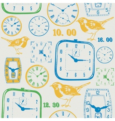 Vintage Clocks Pattern Vintage Clocks Pattern vector image