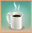 White coffee cup on old paper background vector image