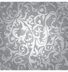Silver floral seamless vector image