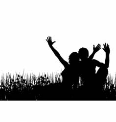 Grass people vector image