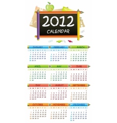 2012 educational calendar vector image