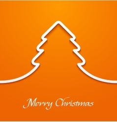 Orange abstract christmas tree applique vector image