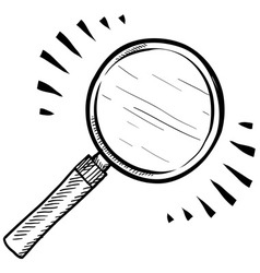 Doodle magnifying glass vector image