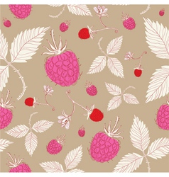 Vintage Raspberry Pattern Background vector image